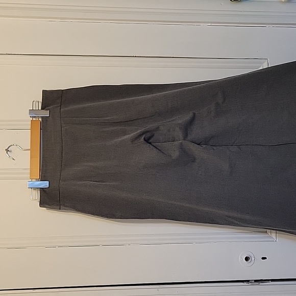 Wide leg flannel grey trouser pants - Picture 5 of 9